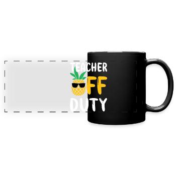 Enseignant hors service Lehrer außer Dienst - Mug panoramique uni - noir - Devant