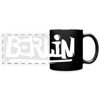 Berlin Graffiti - Stadt Liebe Brandenburg - Panorama-Tasse farbig - Schwarz - Vorne