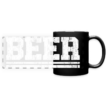 Trendy Beer Art Design for T-Shirts - Full Colour Panoramic Mug - black - Front