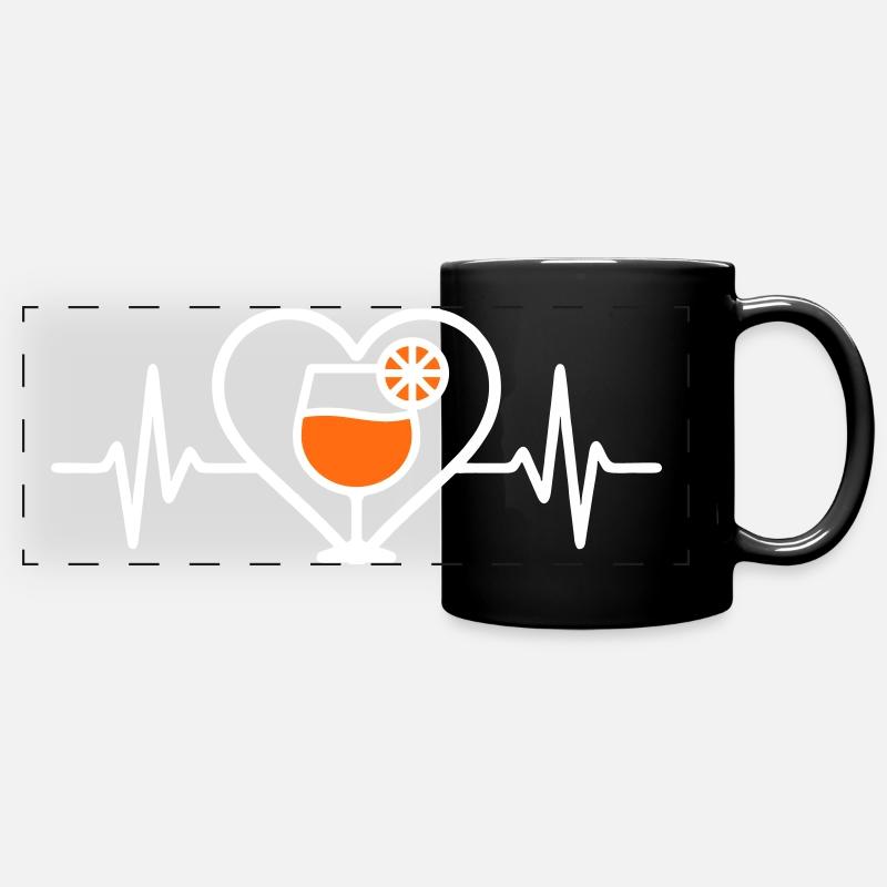 Spritz Heart Cocktail Aperitif - Panorama-Tasse farbig - Schwarz