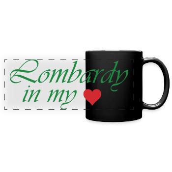 Conception de l’écriture Lombardy Heart - Mug panoramique uni - noir - Devant
