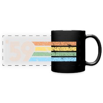 Vintage Born in 1959 Retro 60th Birthday Gif - Full Colour Panoramic Mug - black - Front