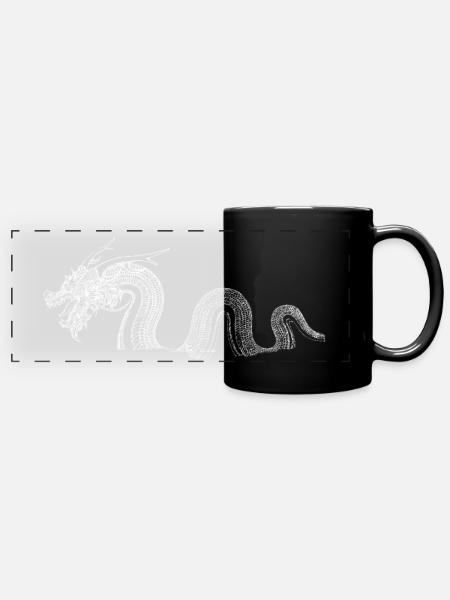 dragon blanc - Mug panoramique uni - noir