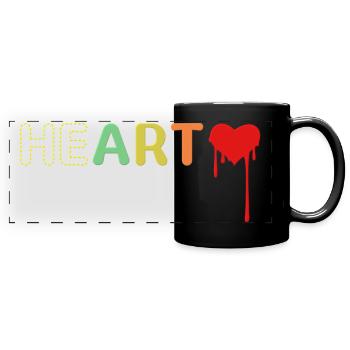 Art Heart Boho Colored - Liebe für die Kunst - Panorama-Tasse farbig - Schwarz - Vorne