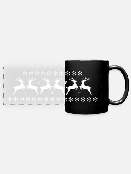 Ugly Christmas - Panorama-Tasse farbig - Schwarz