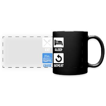 Family Cruise - Full Colour Panoramic Mug - black - Front