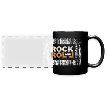 Rock and Roll (Typography Edition) - Mug panoramique uni - noir - Devant