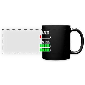 DAD TWINS - father twins - Full Colour Panoramic Mug - black - Front