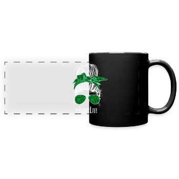 Tante Unordentlicher Dutt St. Patricks - Panorama-Tasse farbig - Schwarz - Vorne