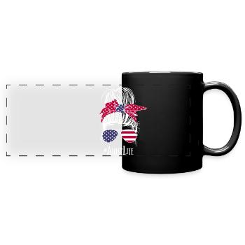 Aunt Messy Dutt USA - Full Colour Panoramic Mug - black - Front