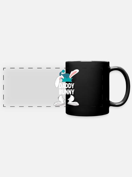 Vater Osterhase Frohe Ostern - Panorama-Tasse farbig - Schwarz