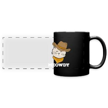 MEOWDY yellow - Full Colour Panoramic Mug - black - Front