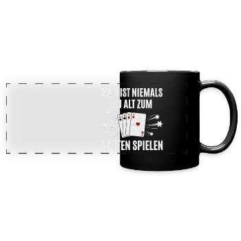 Play at cards - Full Colour Panoramic Mug - black - Front