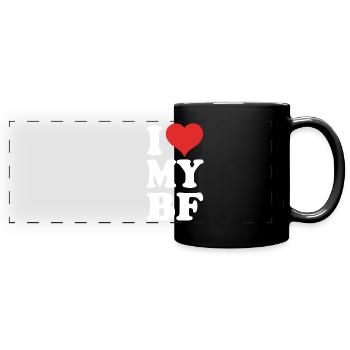 I Love My Boyfriend - Panorama-Tasse farbig - Schwarz - Vorne