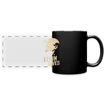 Lénine vit - Mug panoramique uni - noir - Devant