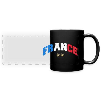 Maillot de football France Drapeau français - Mug panoramique uni - noir - Devant
