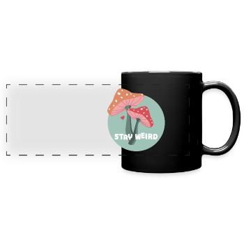 stay weird mushrooms - Panorama-Tasse farbig - Schwarz - Vorne
