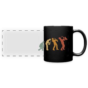 SAXOPHON, SAXOPHONIST RETRO ABSTRAKTES HEMD MIT V-AUSSCHNITT - Panorama-Tasse farbig - Schwarz - Vorne