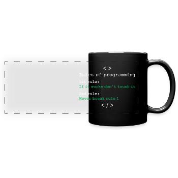 Rules of programming - Full Colour Panoramic Mug - black - Front
