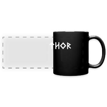Cadeau de Thor Mythologie viking nordique - Mug panoramique uni - noir - Devant