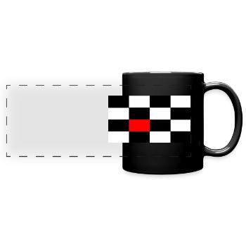 Schwarz-weiss Karo mit rotem Akzent - Panorama-Tasse farbig - Schwarz - Vorne