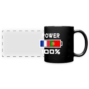 Le Portugal et la France Power 100 % - Mug panoramique uni - noir - Devant