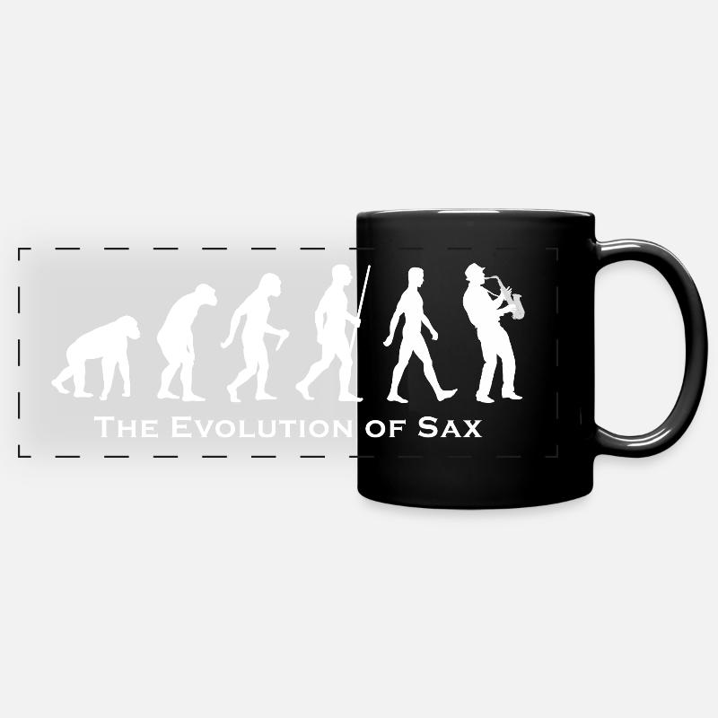 The Evolution Of Sax - Full Colour Panoramic Mug - black