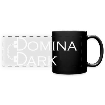 Domina Dark Emblem in White Chain Style - Full Colour Panoramic Mug - black - Front