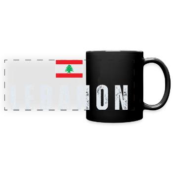 Fier drapeau libanais du Liban - Mug panoramique uni - noir - Devant