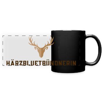 Härzbluetgraubünden - Mug panoramique uni - noir - Devant