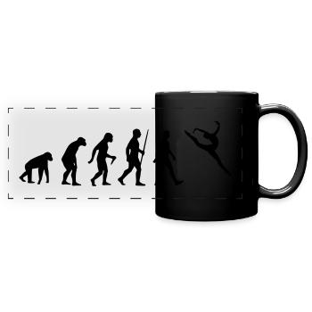 Evolution Mensch Affe Ape Human - Ballet, Tanzen - Panorama-Tasse farbig - Schwarz - Vorne