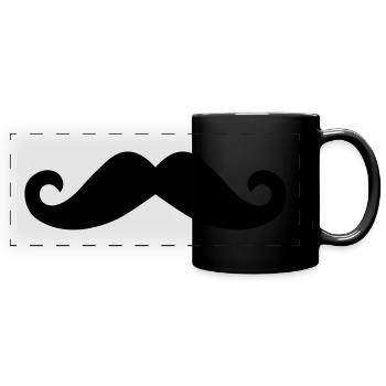 Schnurrbart - Panorama-Tasse farbig - Schwarz - Vorne