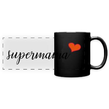 Super maman - Mug panoramique uni - noir - Devant