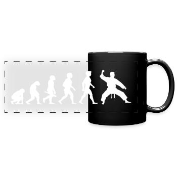 Evolution Karate Kampfsport - Panorama-Tasse farbig - Schwarz - Vorne