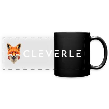 Clerer Fuchs Geometrie Cleverle Design - Panorama-Tasse farbig - Schwarz - Vorne