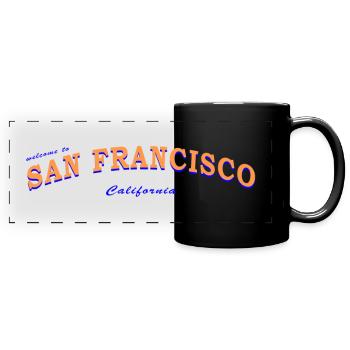 San Francisco - Panorama-Tasse farbig - Schwarz - Vorne