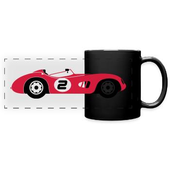 Sports car - Full Colour Panoramic Mug - black - Front