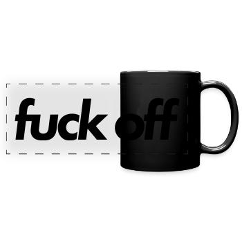 fuck off - Panorama-Tasse farbig - Schwarz - Vorne