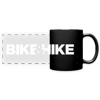 BIKE&HIKE blanc - Mug panoramique uni - noir - Devant