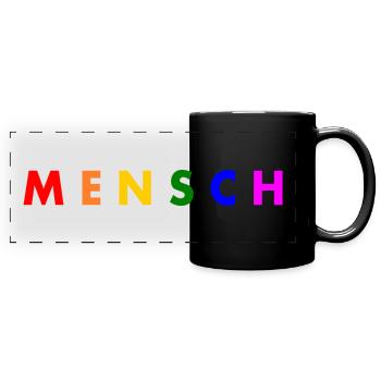 Mensch - Panorama-Tasse farbig - Schwarz - Vorne