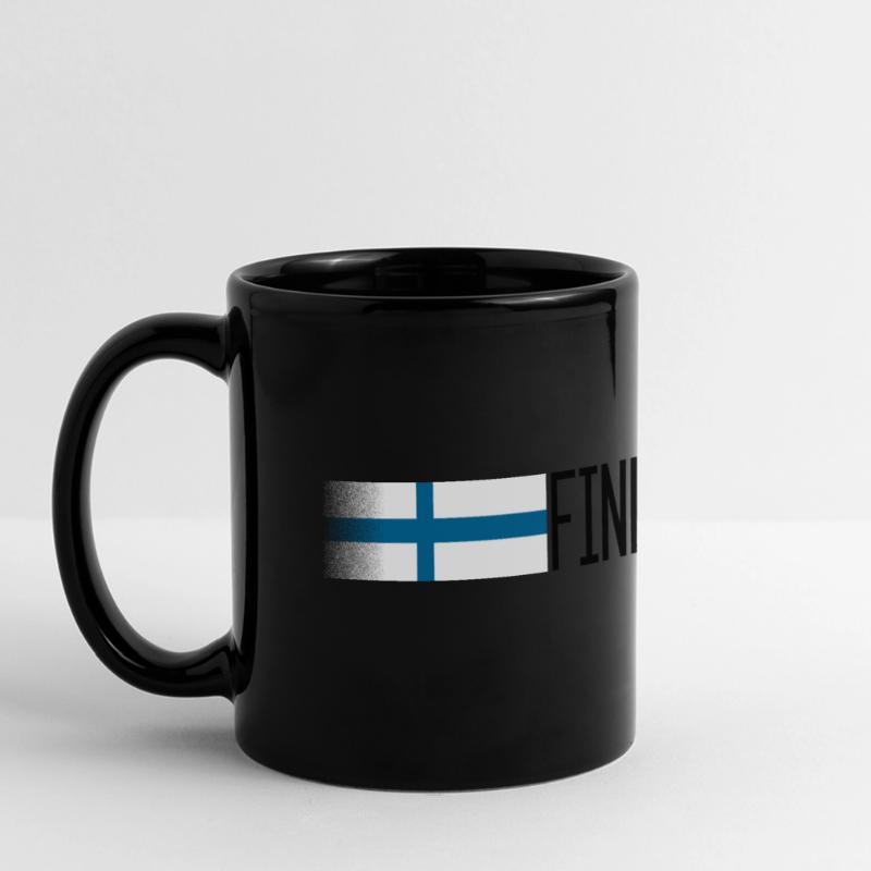 Finlande Drapeau / bannière 005 conceptions rondes Mug panoramique uni