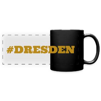 #Dresden Allemagne de l’Est - Mug panoramique uni - noir - Devant