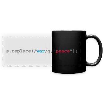 replace war with peace - Mug panoramique uni - noir - Devant