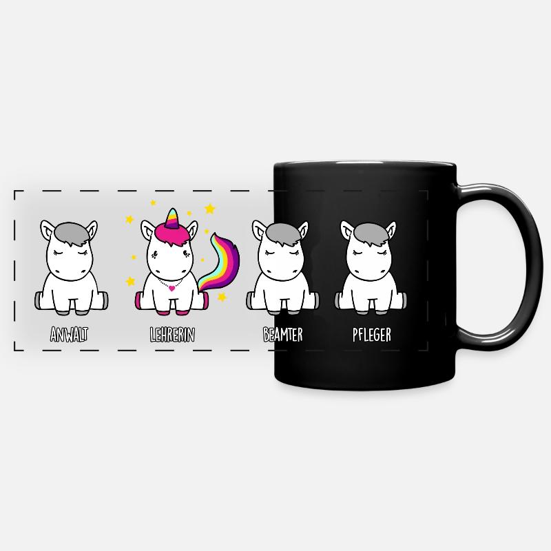 Lehrerin - das Einhorn der Berufswelt - Panorama-Tasse farbig - Schwarz