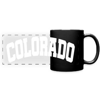 Colorado Weiß - Panorama-Tasse farbig - Schwarz - Vorne