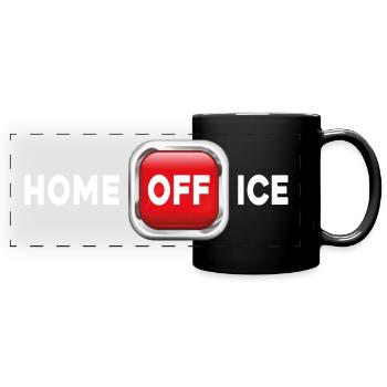 Homeoffice OFF-Button - Panorama-Tasse farbig - Schwarz - Vorne