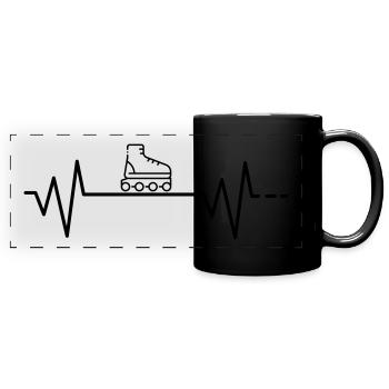 Heartbeat Inline Skateboarding roulant en ligne - Mug panoramique uni - noir - Devant