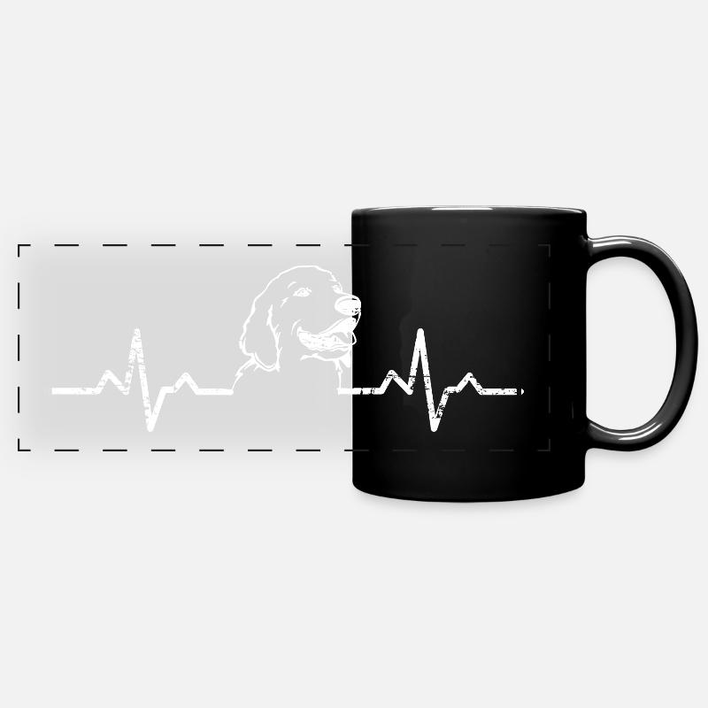 My heart beats for Golden Retriever - Full Colour Panoramic Mug - black