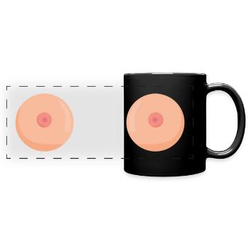 boobs brüste - Panorama-Tasse farbig - Schwarz - Vorne
