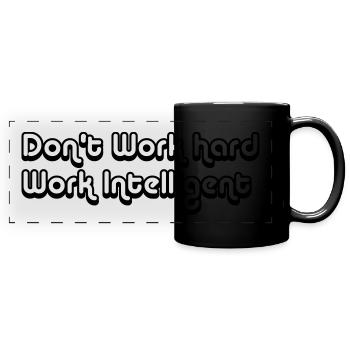 INTELLIGENTE ARBEITEN - Panorama-Tasse farbig - Schwarz - Vorne
